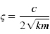 Equation of system damping ratio (SDOF)