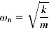 Sdof natural frequency formula