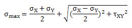 Equation for maximum principal stress in plane stress situation